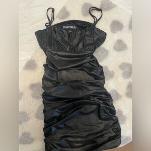Katie j NYC black runched dress